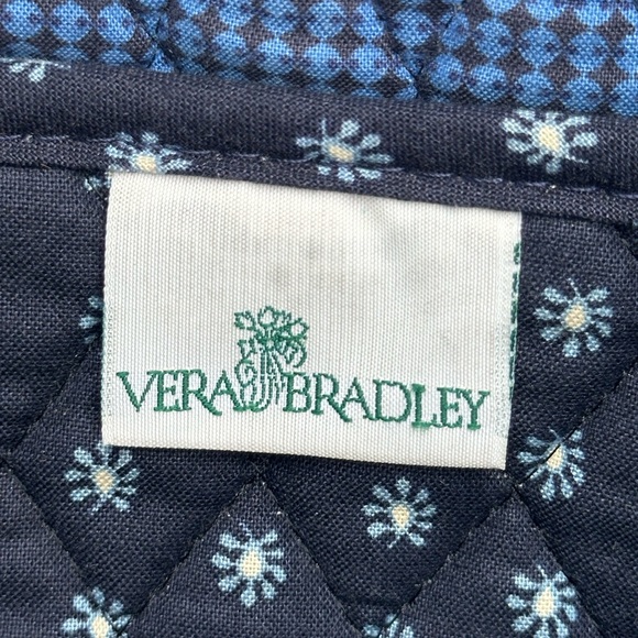 🌊 Woman’s Vera Bradly Seaside Blue Multi Pocket 100% Cotton Purse/Bag - Picture 10 of 11